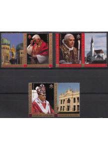 2007 Vaticano 80° Genetliaco Benedetto XVI Serie 3 Valori Sassone 1429-31